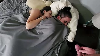 Chubby slut and myself getting woken up by guy's piss